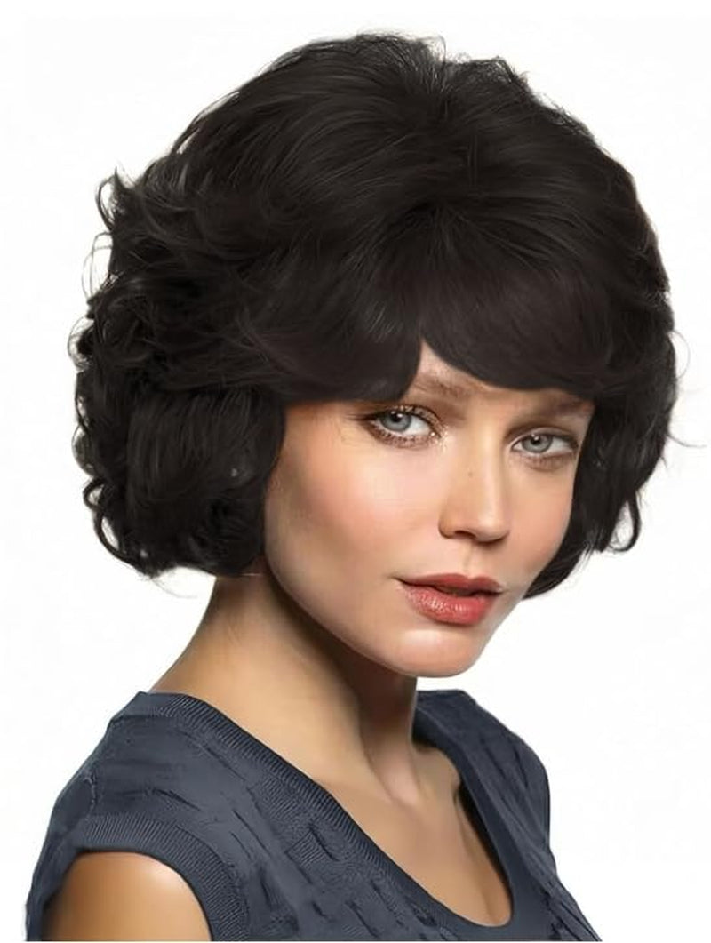 Short White Wigs for Women Pixie Cut Wig with Bangs Synthetic Hair Halloween Daily Party Wig(Silver White)