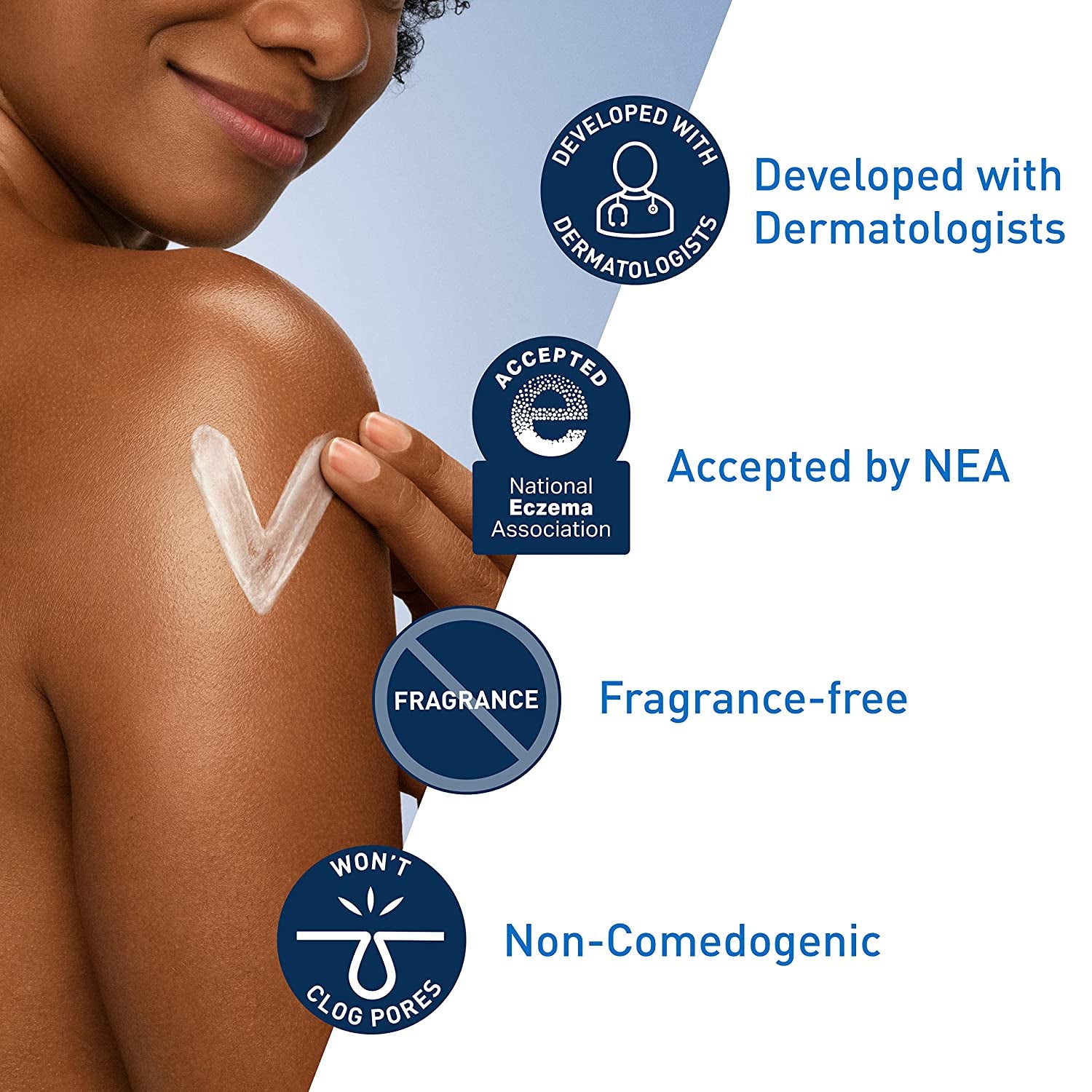 Daily Moisturizing Lotion for Dry Skin, Body Lotion & Face Moisturizer with Hyaluronic Acid and Ceramides, Daily Moisturizer, Fragrance Free, Oil-Free, 19 Ounce