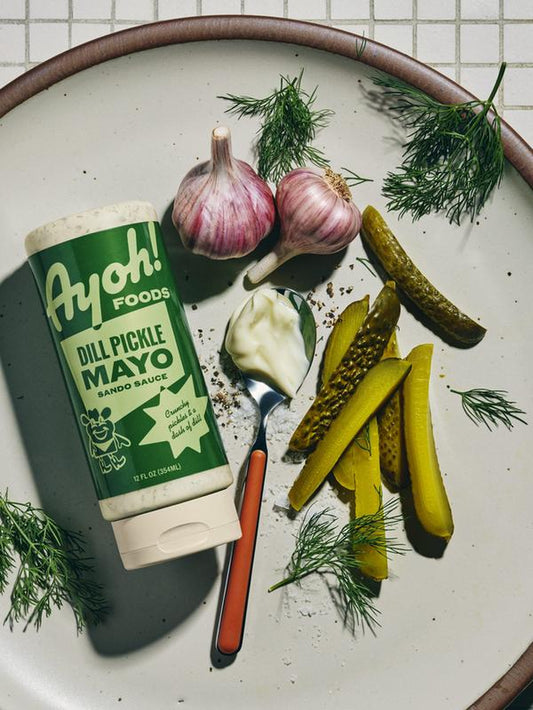 Ayoh Foods Starter Pack Flavorful Spice Blend Seasoning - Hot Giardinayo & Dill Pickle Mayo Sando Sauce - Bold Ingredients for Sandwiches & Snacks