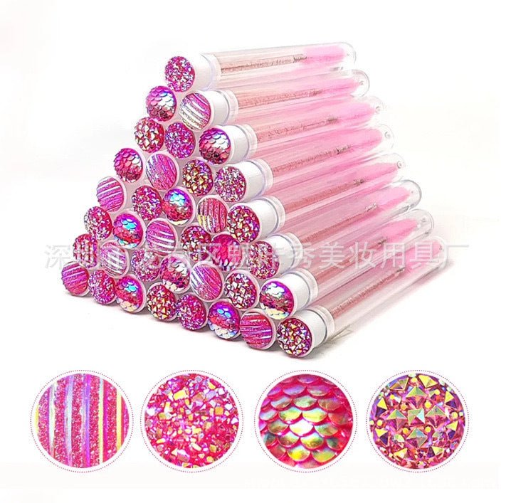 Disposable Mascara Wands | 10–50 Pcs Diamond Lash Spoolies (4 Colors)