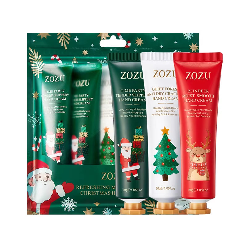 5Pcs/Set ZOZU Christmas Hand Cream Sets Moisturizing Refreshing Handcream Nourishing Beauty Hands Creams Skin Care Products