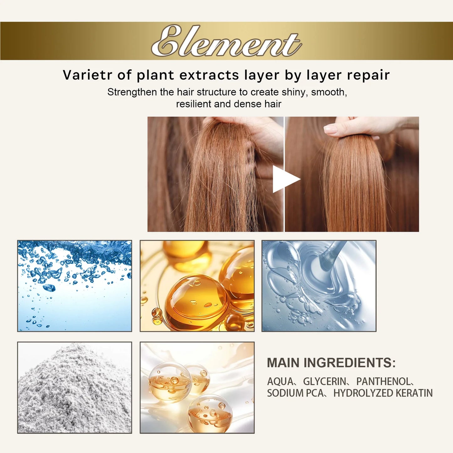 EELHOE Keratin Protein Hair Serum Hair Care Essence Spray Hair Repairing Improving Dry Curly Hairy Essence Smoothing Hair Mask