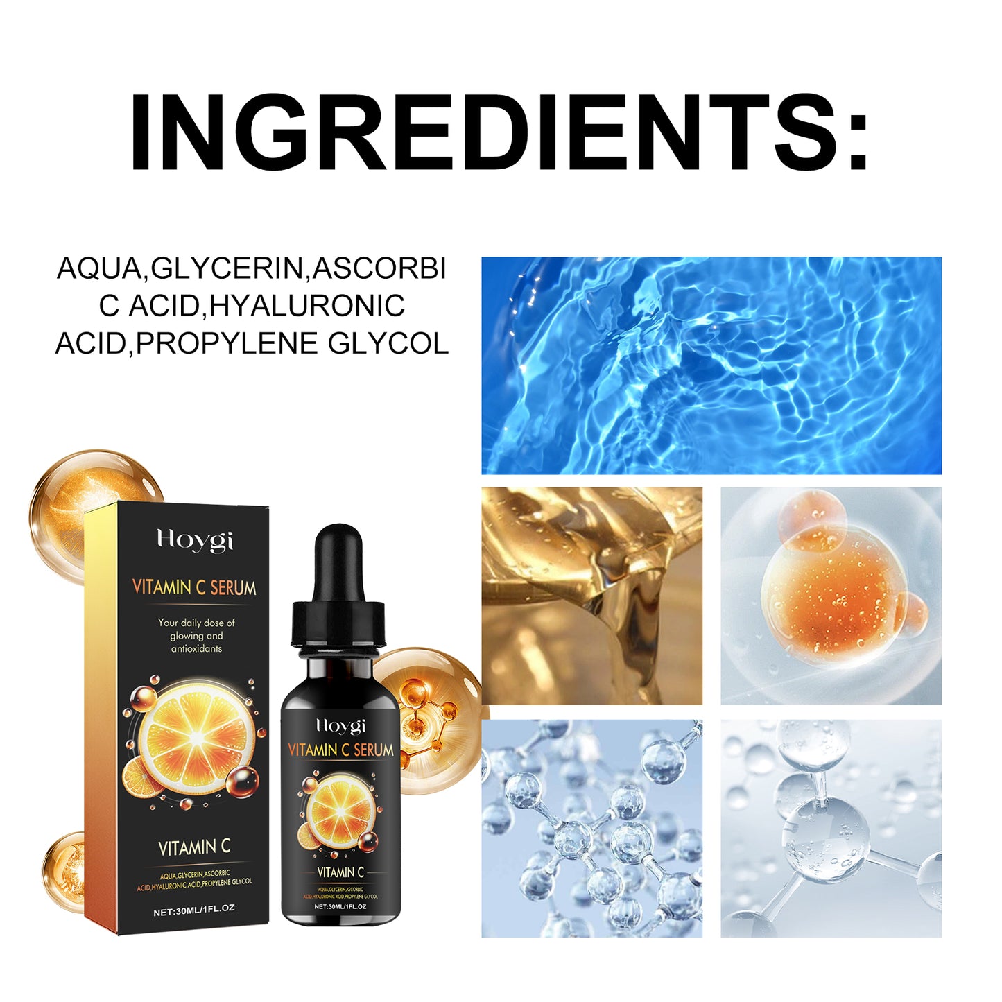 Vitamin C Serum, Deep Moisturizing And Moisturizing Whitening Essence For Subtle Spots And Fine Lines