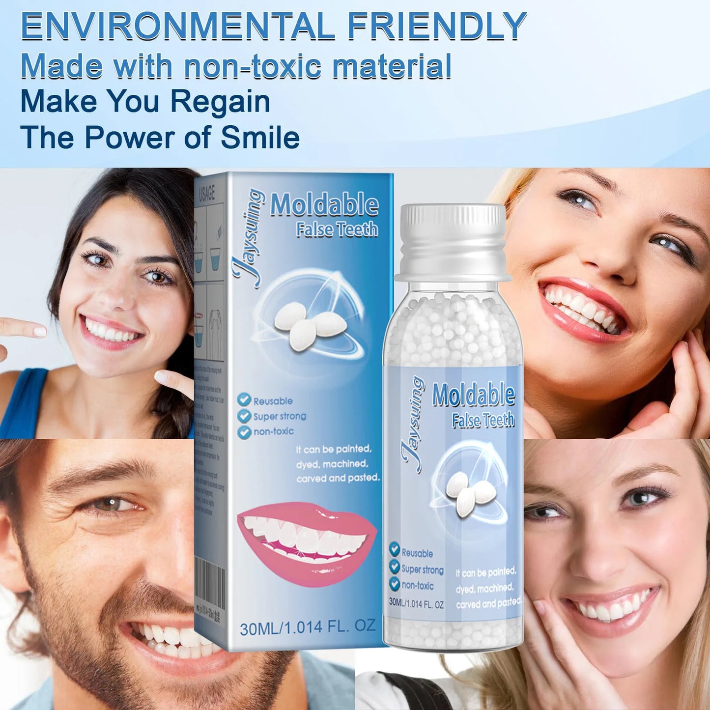 30ml Jaysuing Visual Makeup Denture Modification Dental Gel Repairing Interdental Gaps Fracture Repair Plastic Beauty Tools