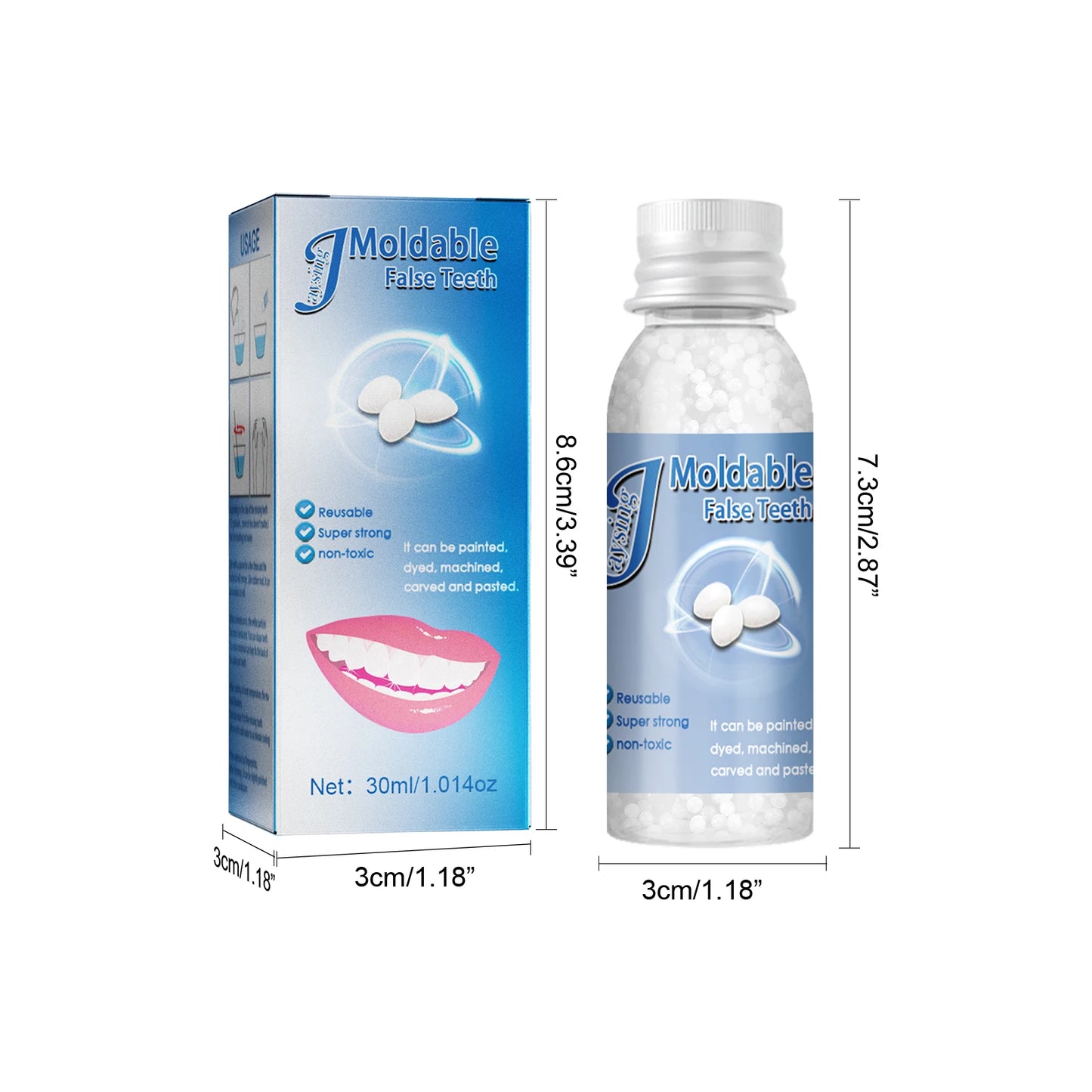 30ml Jaysuing Visual Makeup Denture Modification Dental Gel Repairing Interdental Gaps Fracture Repair Plastic Beauty Tools