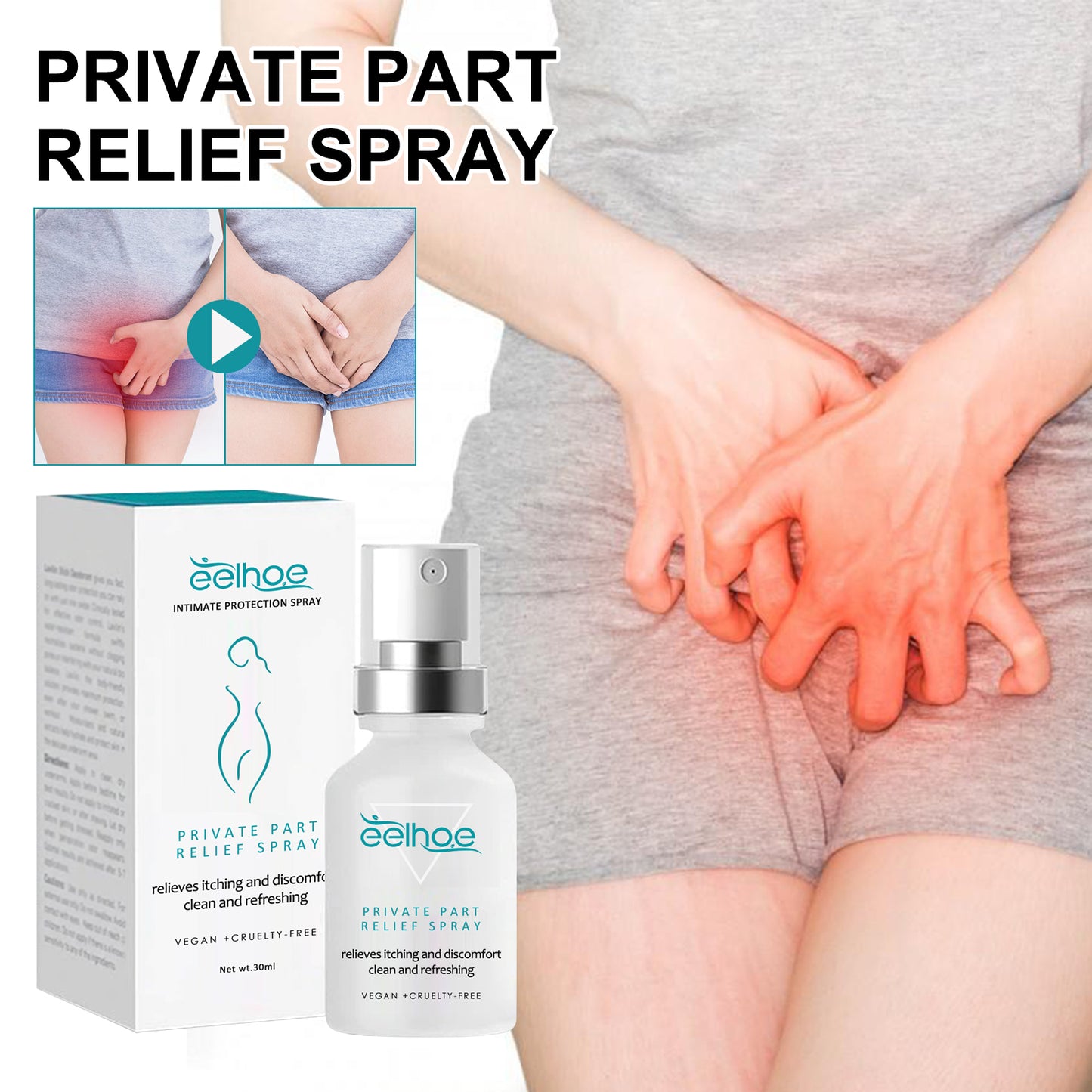 Feminine Care Spray Relieves Itching And Discomforts Clean Body Odor Gentle Care For Feminine Skin