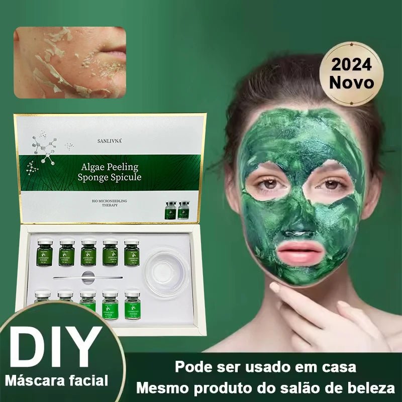 Algae Peeling Whitening Melasma  Peel Kit Seaweed Algae Bio- for Acne Treatment Functional Facial  Seaweed silicon needle MaSk