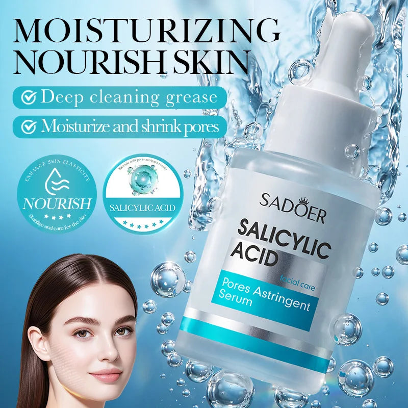 Hyaluronic Acid Facial Essence Natural Moisturizing Factor Salicylic Acid Pore Tightening Serum Deeply Hydrating Oil Control