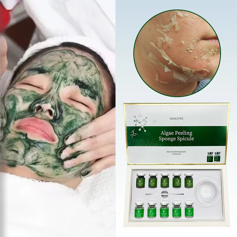 Algae Peeling Whitening Melasma  Peel Kit Seaweed Algae Bio- for Acne Treatment Functional Facial  Seaweed silicon needle MaSk