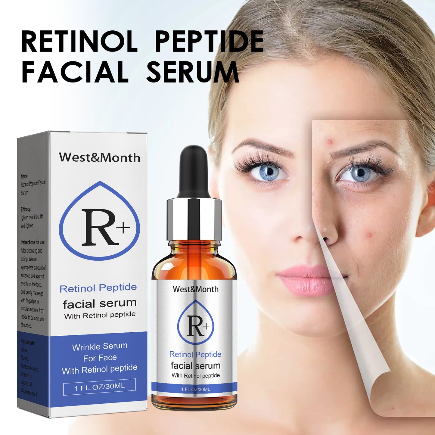 Retinol Face Serum, Lighten Fine Lines, Moisturize Tender, White, Firming And Anti-Wrinkle Beauty Solution