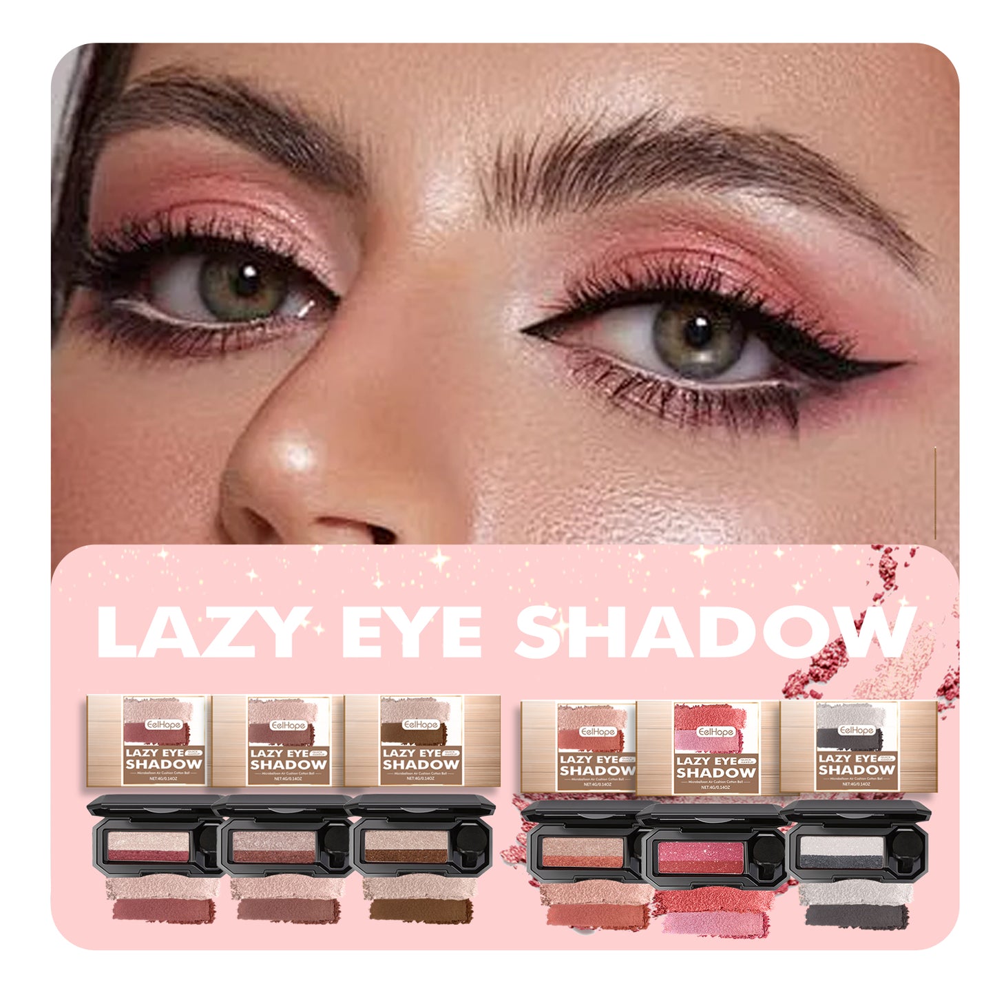 Lazy Eye Shadow, Natural Development Pearlescent Matte Beginner Daily Makeup Glitter Eyeshadow