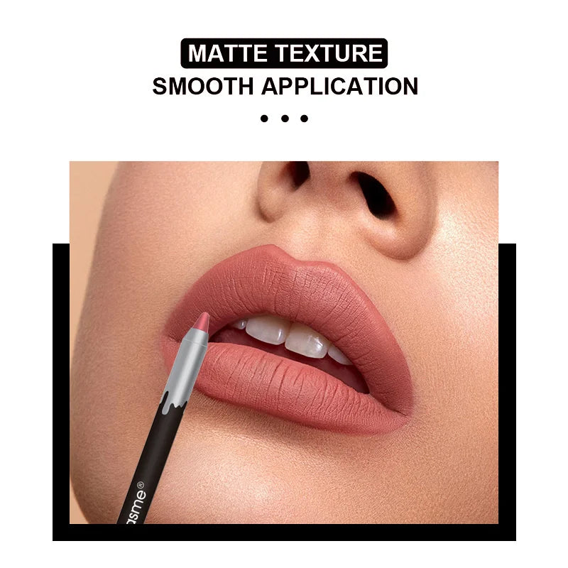 12 color matte lip liner set, lipstick pen in 12 colors, gift set, durable lip makeup