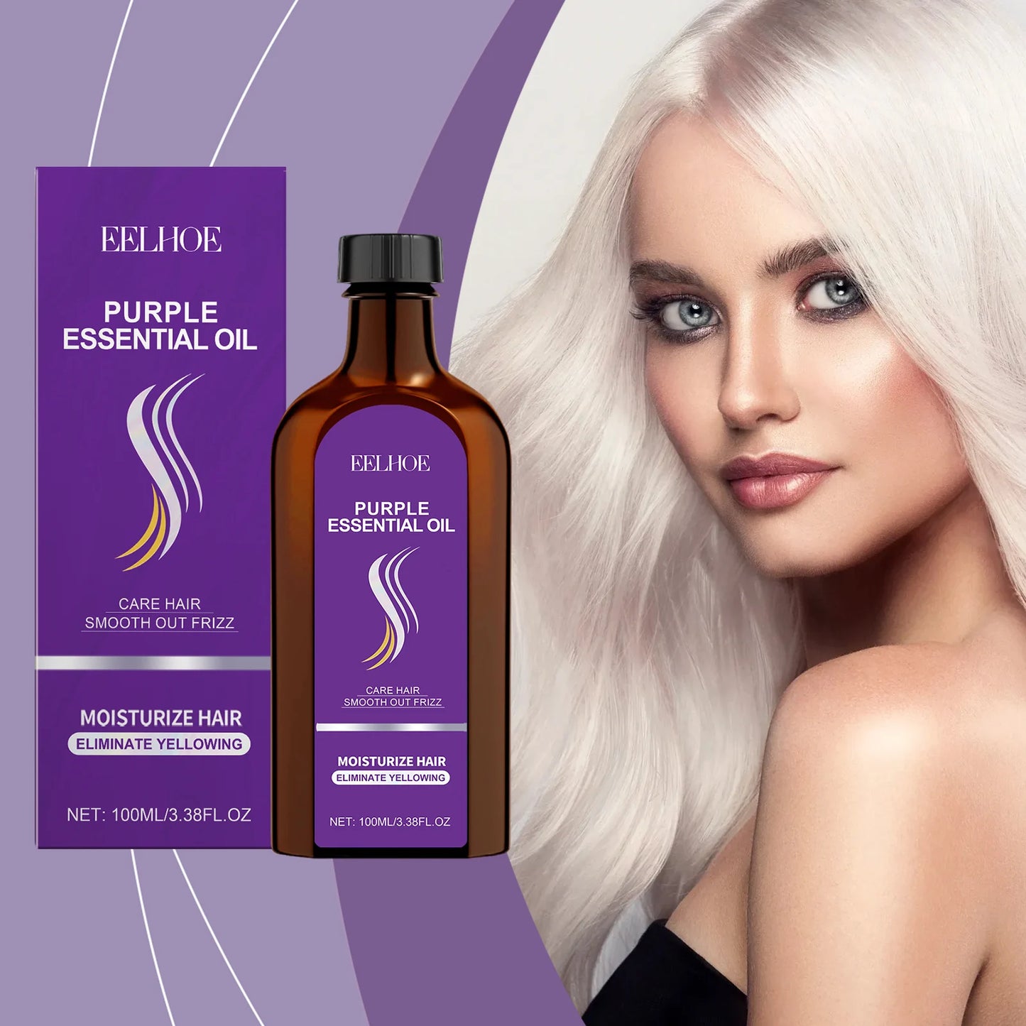 EELHOE Moroccan Hair Care Essential Oil Nourishes Repairs Dry Curly Hair Tips Soften Smooth Suitable for All Hair Daily Care