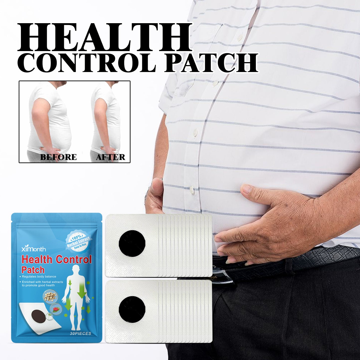 Sugar Relief Patch For Lightheadedness, Balance Blood Lipids, Body Discomfort And Slimming Care