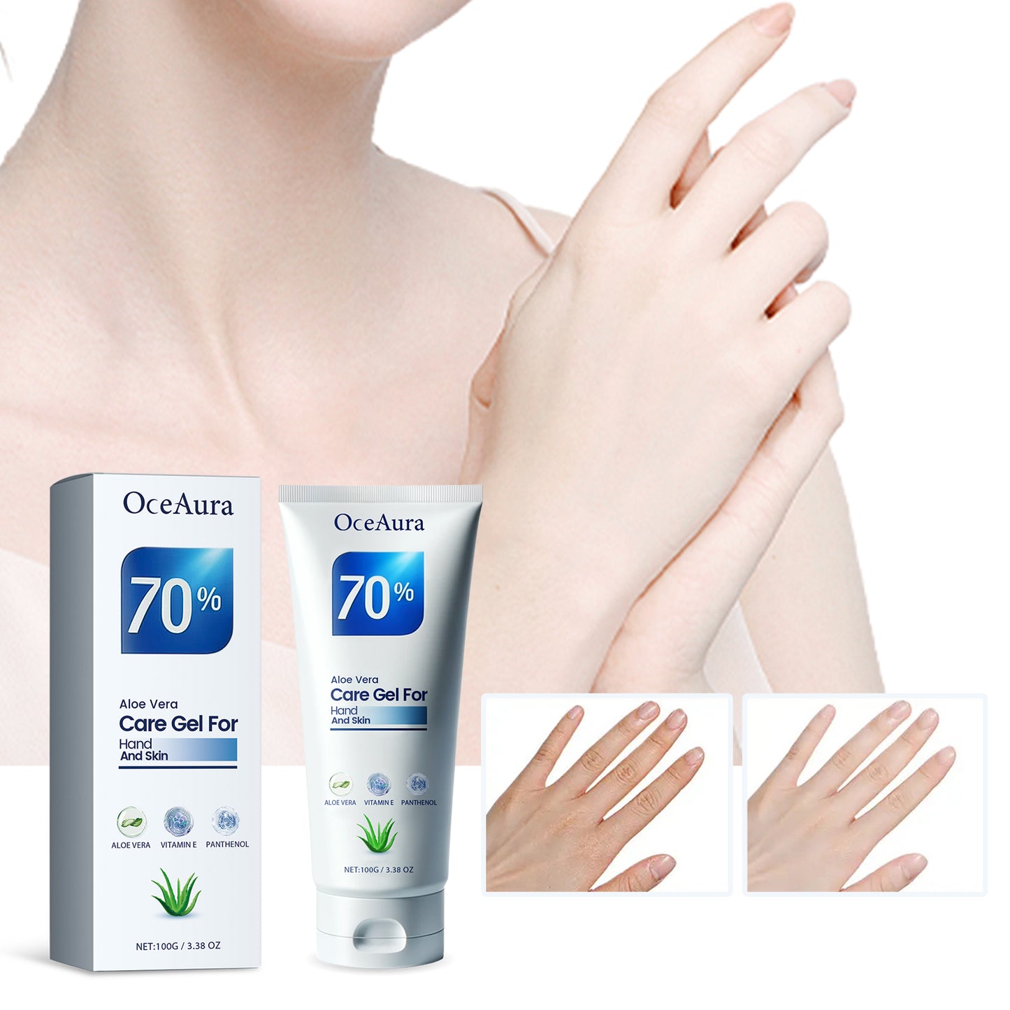 Aloe Vera Care Gel, Hydrating And Refreshing Moisturizing Cream Prevents Dryness And Cracks To Repair Hand Skin