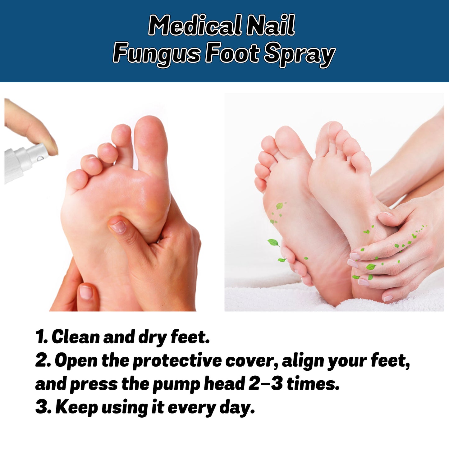 Medical Nail Fungus Foot Spray, Repair Thickening Gray Nail Rot Foot Moisturizing And Cleansing Armor
