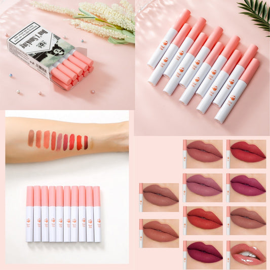 10PCS Matte Velvet Lipstick Set | Non-Stick Cup Lip Gloss Inspired by Lana Del Rey