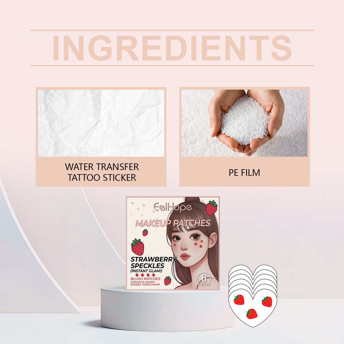 Strawberry Makeup Patch Pie Eye Makeup Patch Face Embellishment Patch Face Embellishment Strawberry Sticker