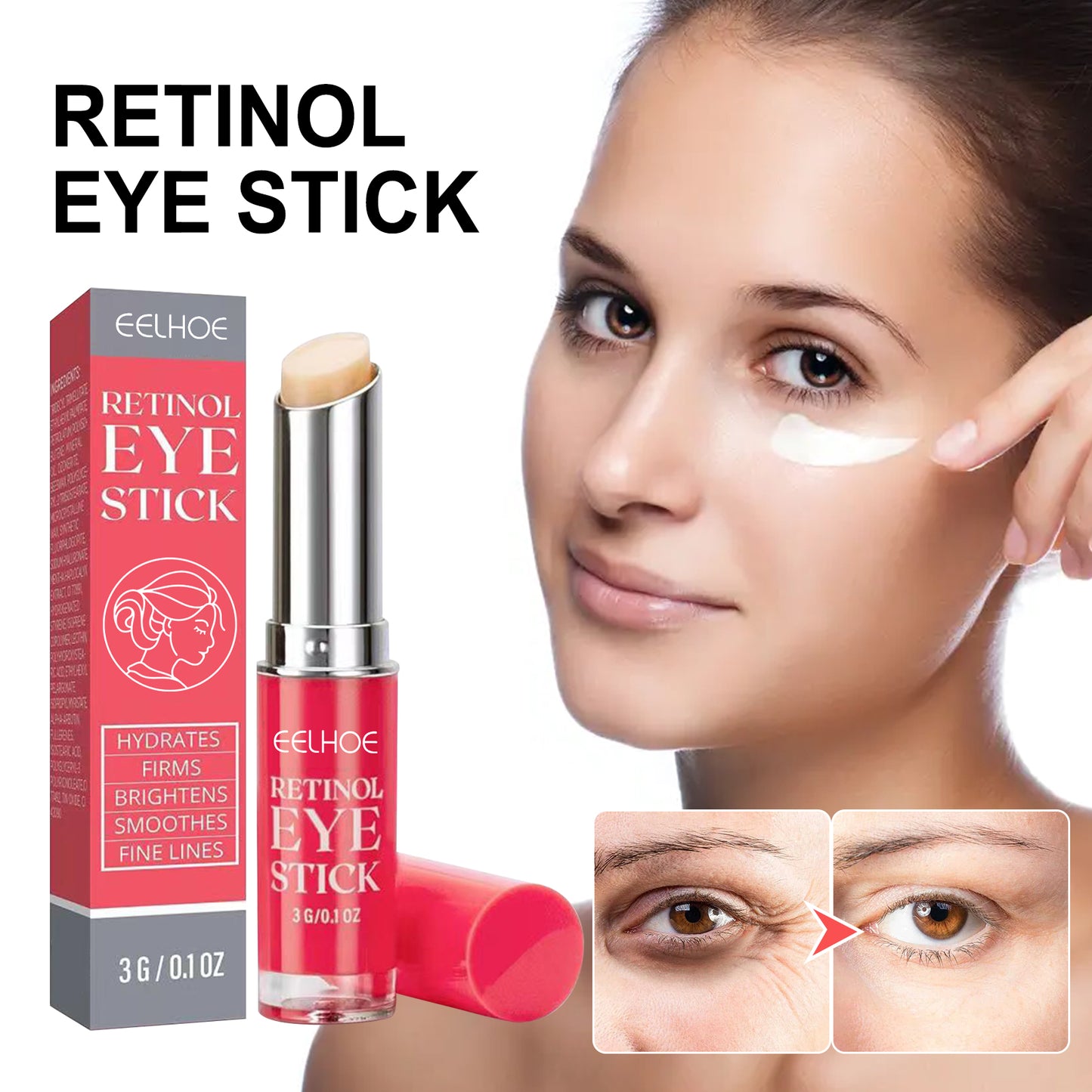 Retinol Eye Cream Stick Firming Fine Lines Repair Eye Skin Tender Skin Moisturizing Eye Cream Around Eye Care