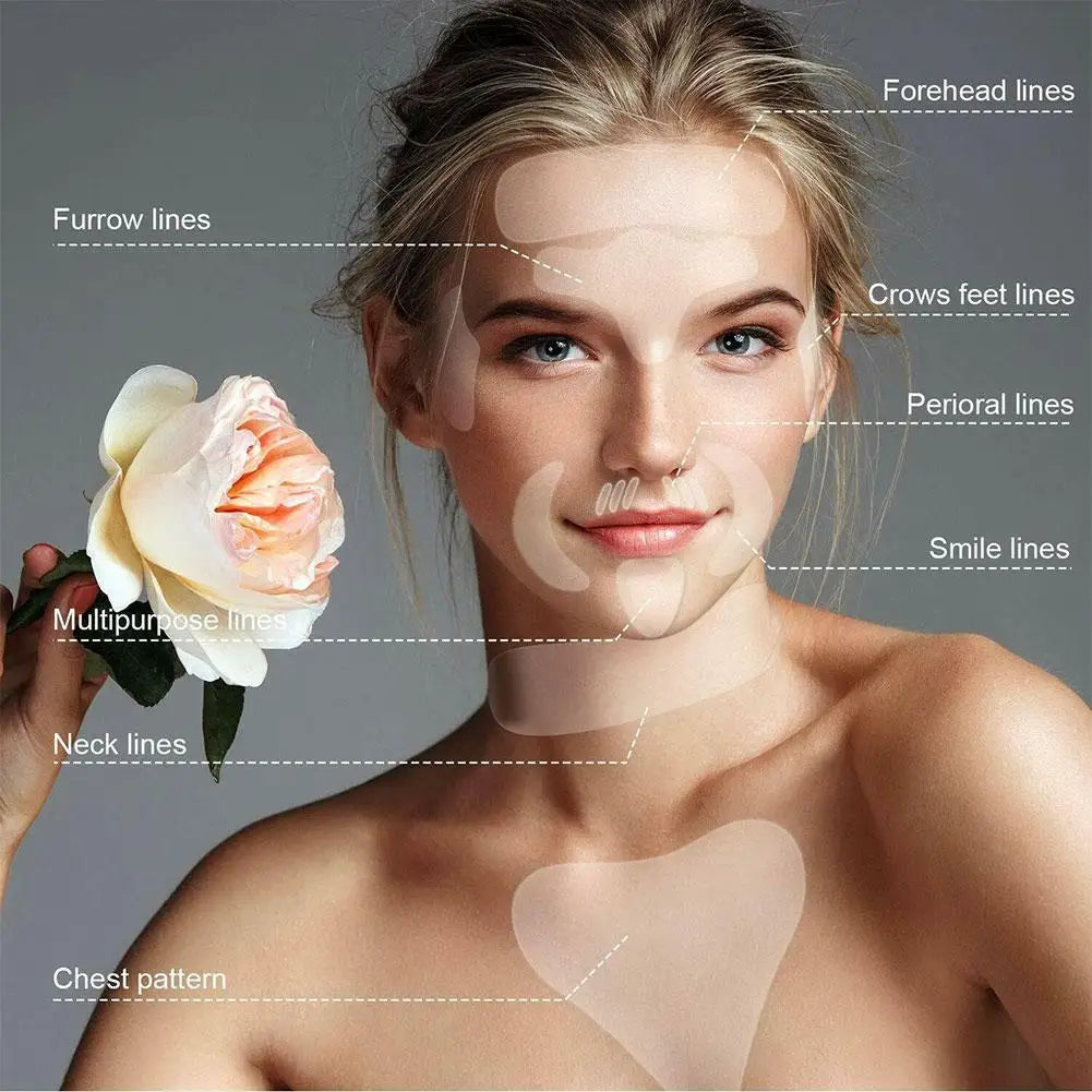 18PCS Reusable Silicone Face Patch Set | Anti-Wrinkle Pads for Forehead, Neck, Eye, Cheek & Chest