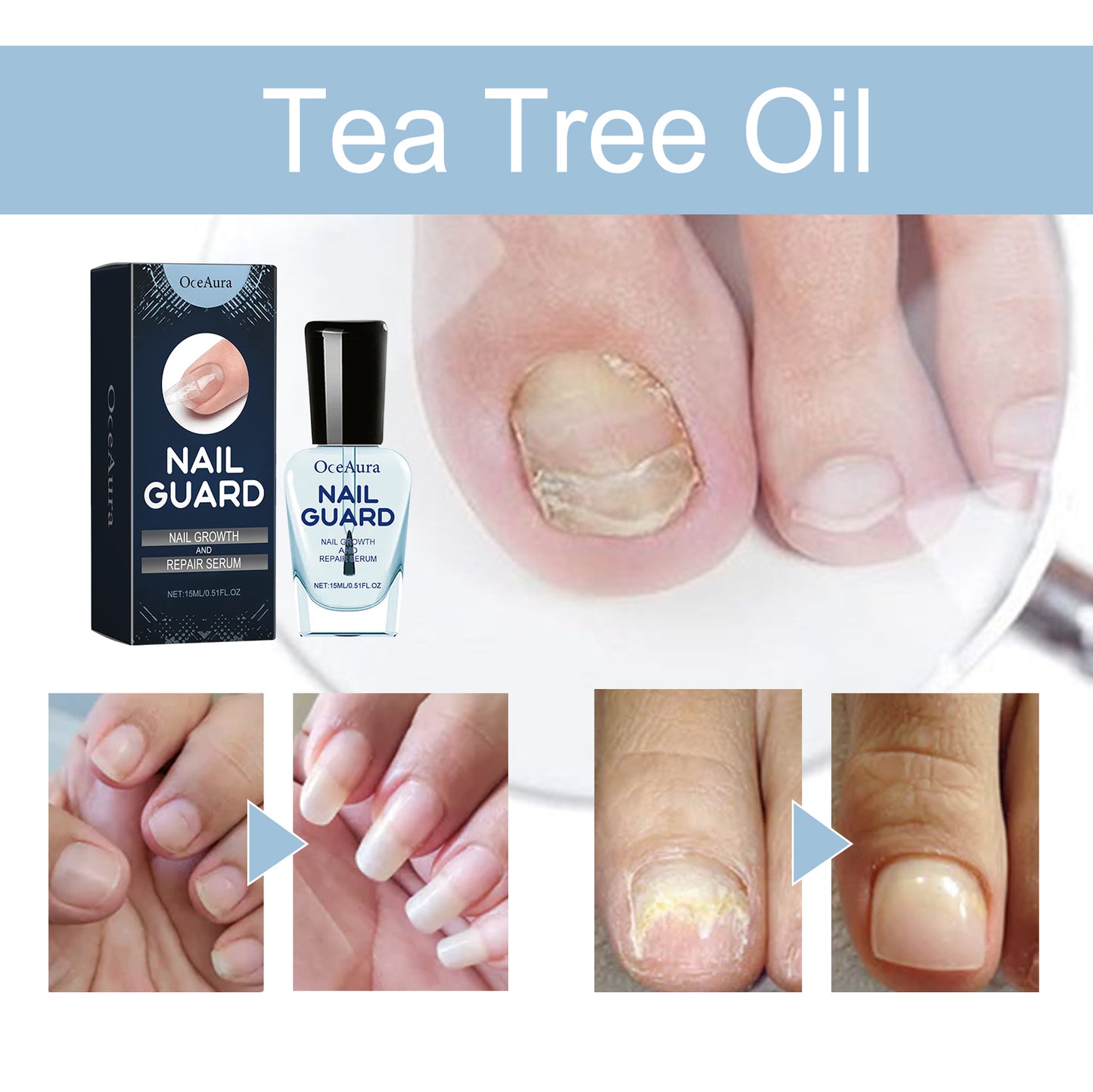OCEAURA Nail Repair Lotion, Foot And Nail Nourishing Repair Soft Nails Gentle Clean Bright Nails Care