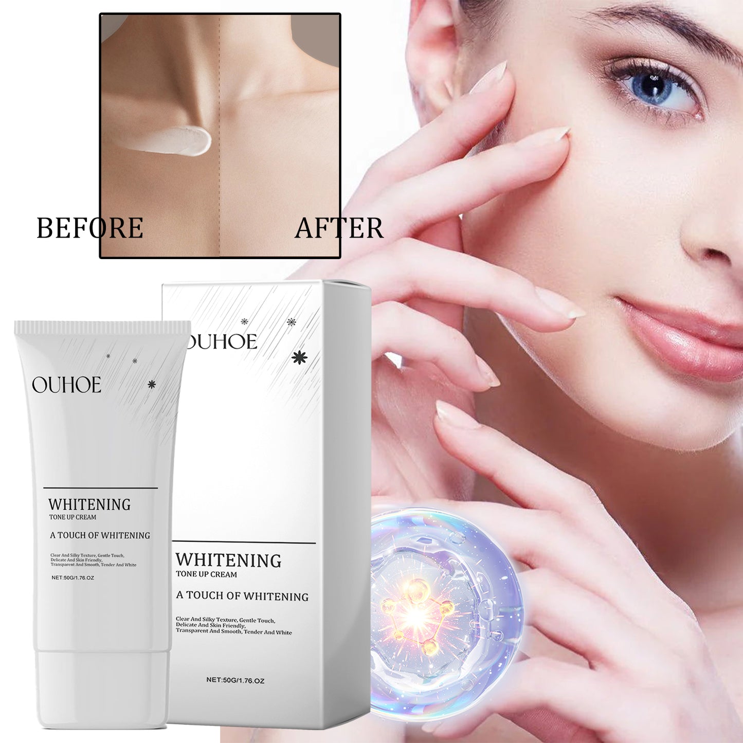 Whitening Tone Up Cream, Moist And Soft Fade Spots Rough Dry Skin Dark Skin Cream