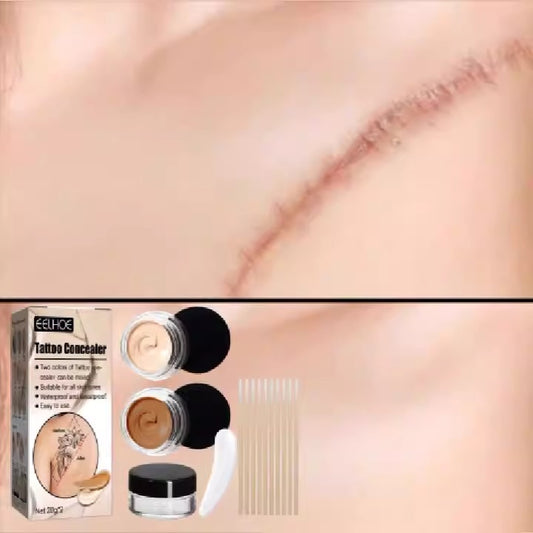 EELHOE Waterproof Tattoo & Scar Concealer | 2-Color High Coverage Cream for Tattoo, Birthmark & Skin Imperfections