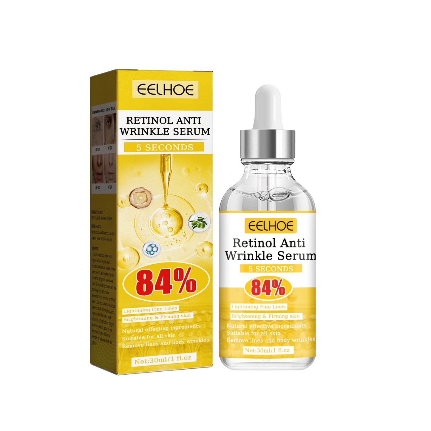 Retinol Anti-Wrinkle Serum Tightens Facial Skin And Reduces Wrinkles