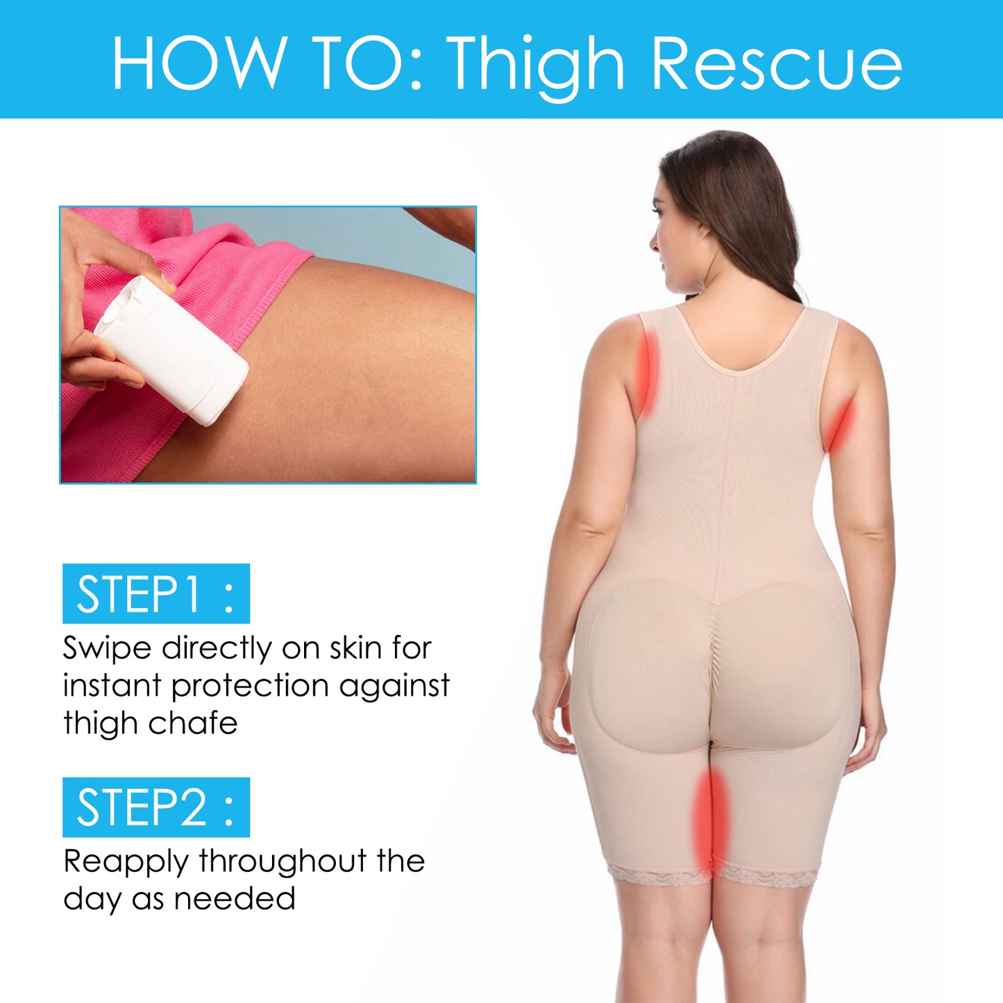 Thigh Anti-Friction Stick Waterproof Anti-Sweat Easy To Apply Cream Leg Heel Lower Arm Skin Protection