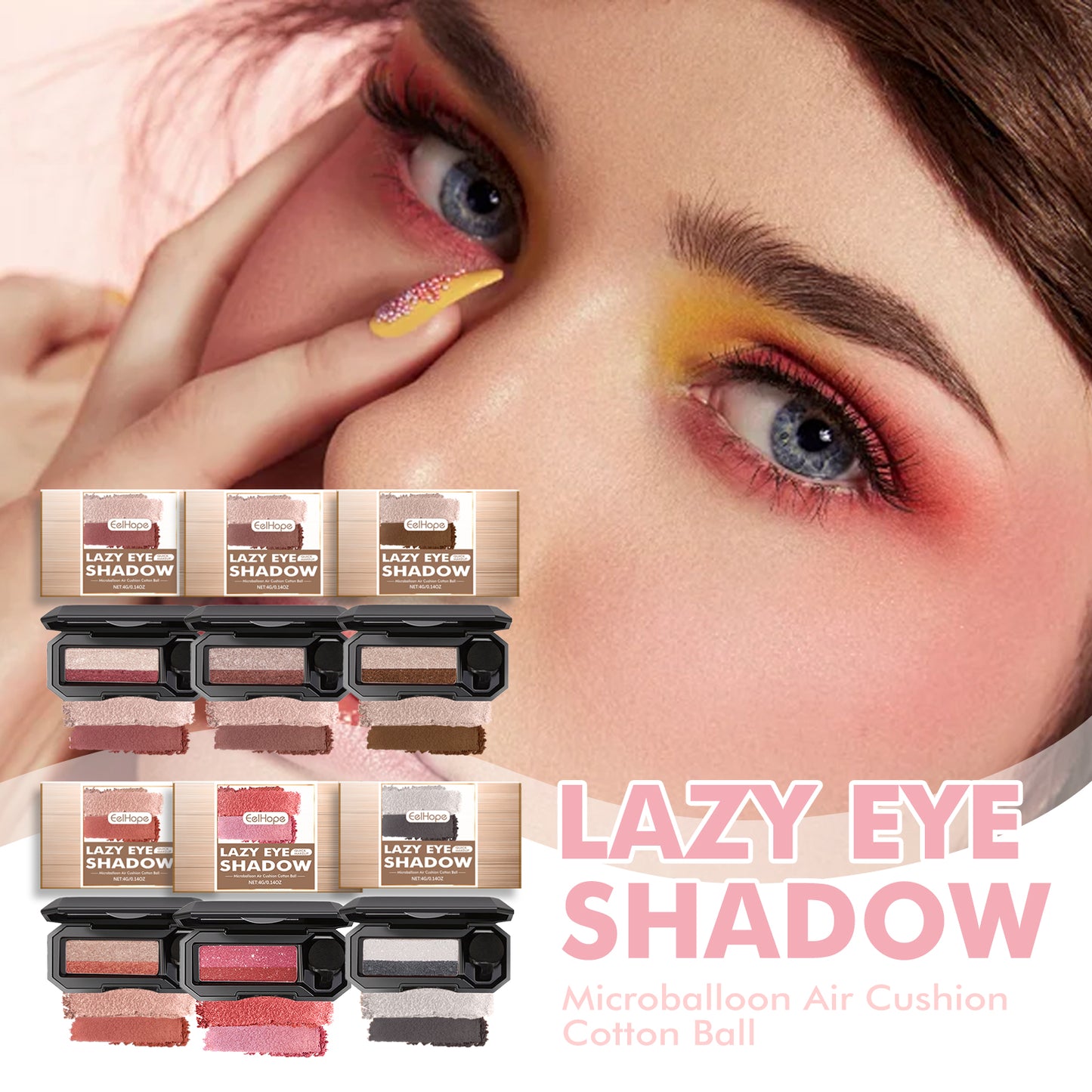 Lazy Eye Shadow, Natural Development Pearlescent Matte Beginner Daily Makeup Glitter Eyeshadow