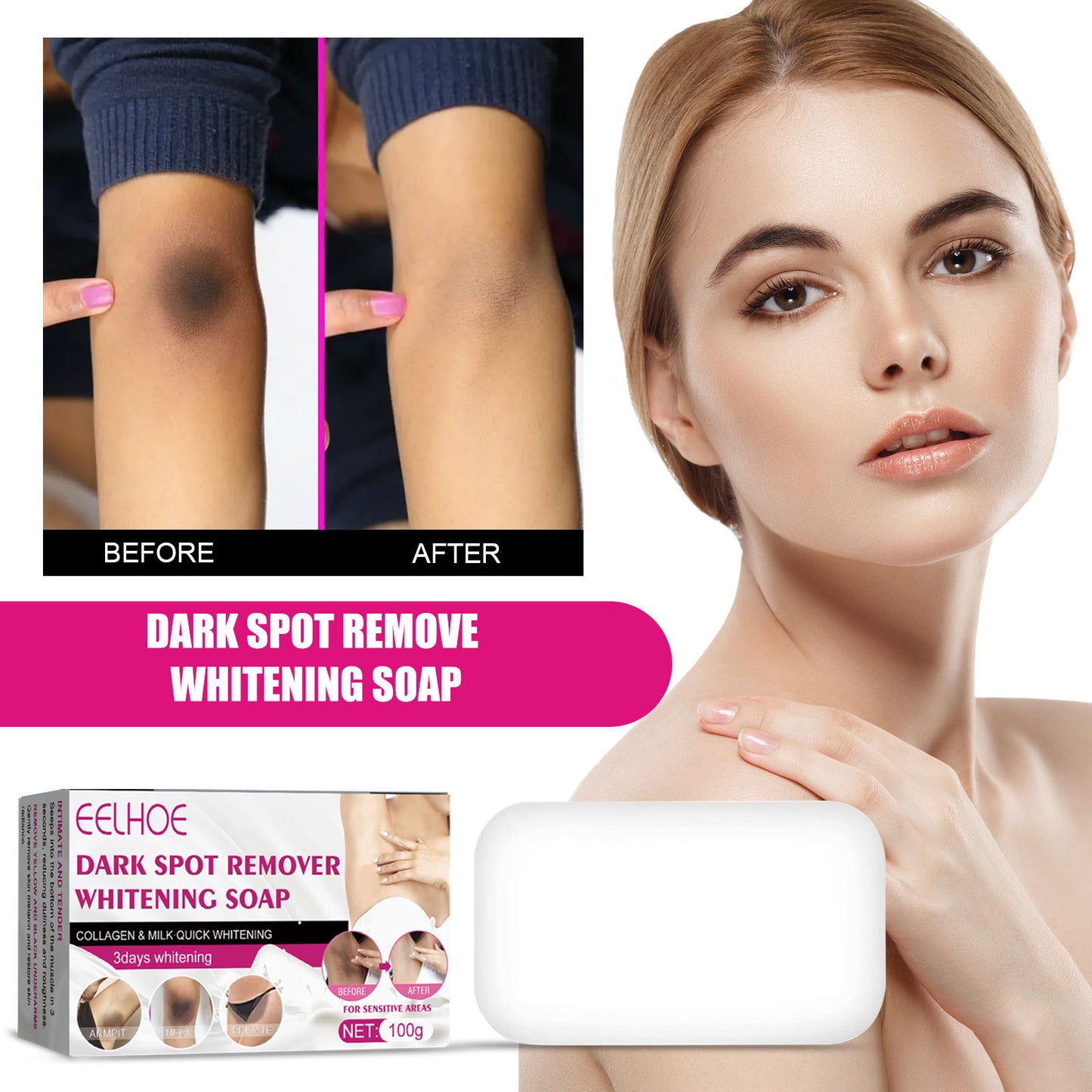 Underarm Beauty Soap, Joint Elbow Clean Desalting Skin Melanin White Body Moisturizing Brightening Skin