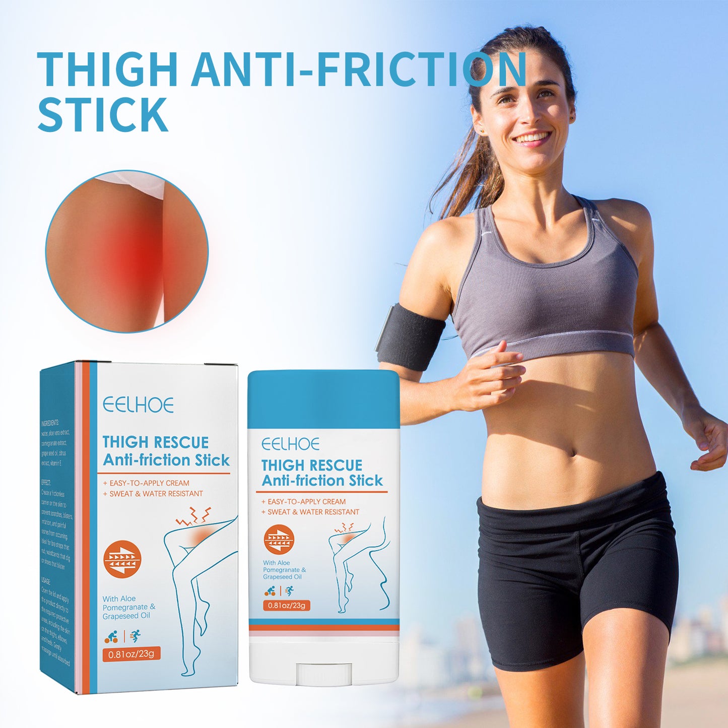 Thigh Anti-Friction Stick Waterproof Anti-Sweat Easy To Apply Cream Leg Heel Lower Arm Skin Protection