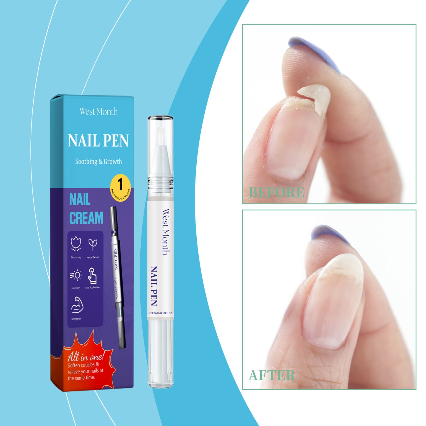 Nail Repair Solution, Daily Repair And Repair Of Damaged Nails Mild Nail Polish Care Solution