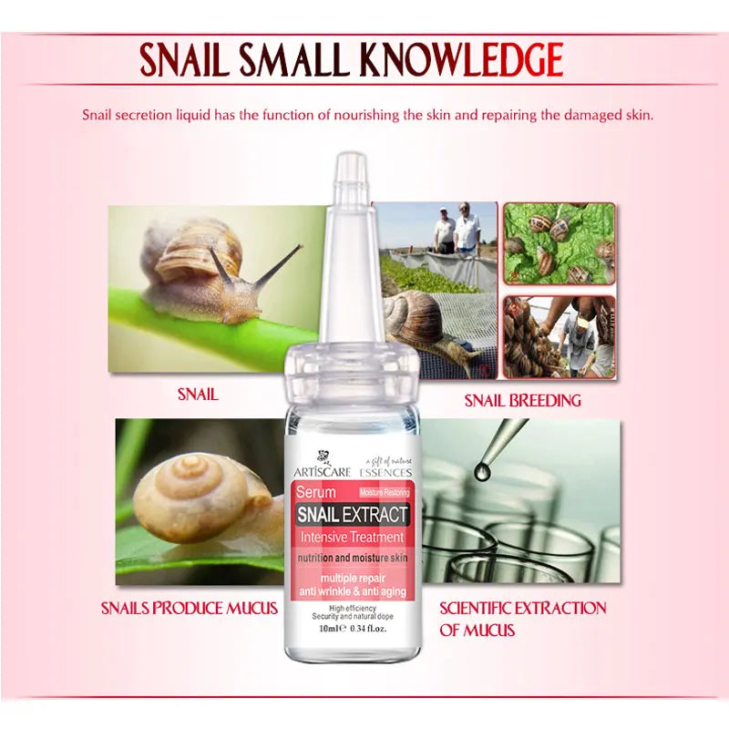 ARTISCARE Snail Essence 3pcs for Moisturizing and Nourishing Face Serum Skin Care Cream