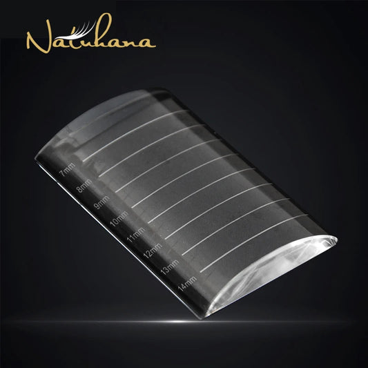 NATUHANA Crystal Glass U Curved Straight Stand False Eyelashe Holder Transparent Glue Tray Eyelash Extension Pallet Makeup Tool