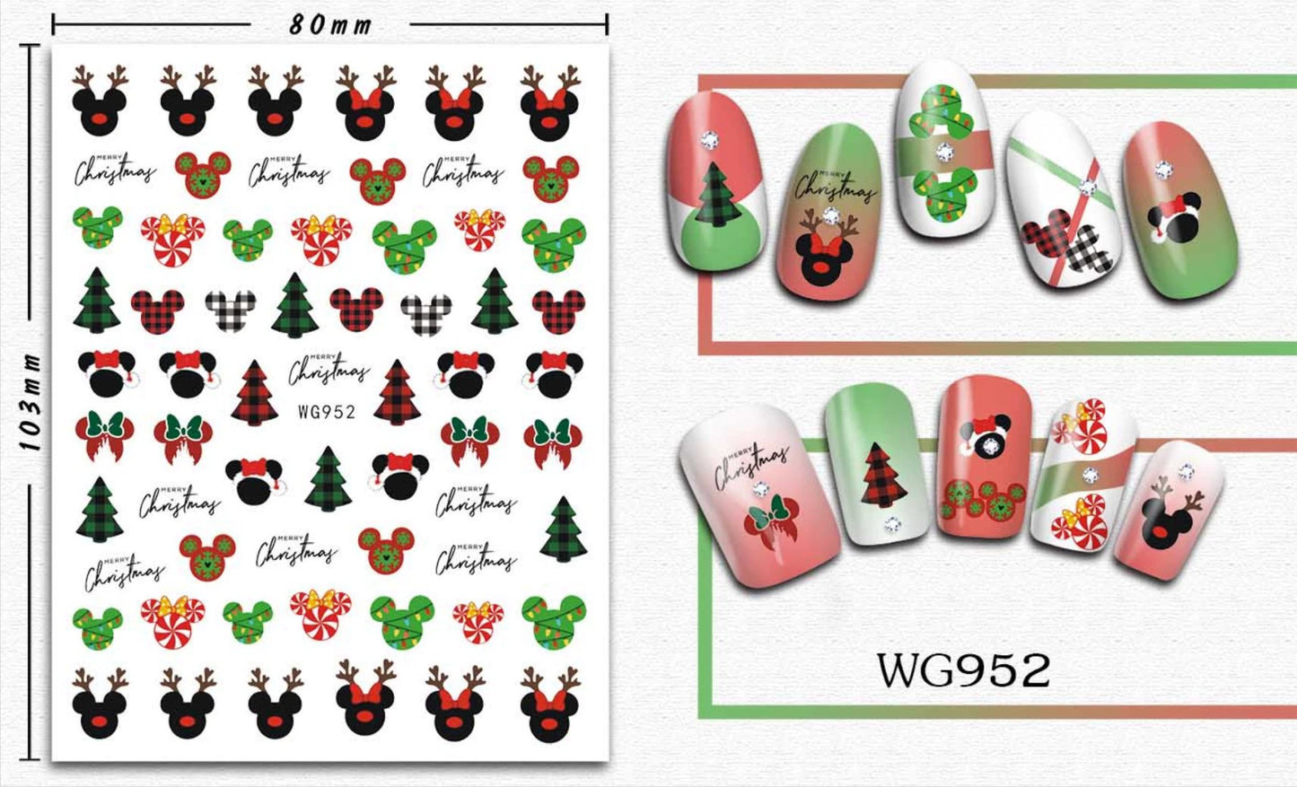 Manicure Christmas Stickers Old Elk White Snowflake Nail Decals Waterproof Ultra-Thin Three-Dimensional Self-Adhesive Adhesive