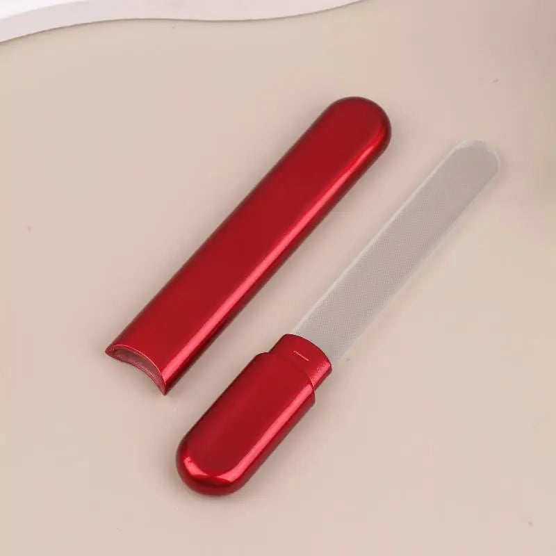 Glass Nail File With Case Crystal Diamond Salon Best Beauty Nail Buffer For Natural And Acrylic Nail