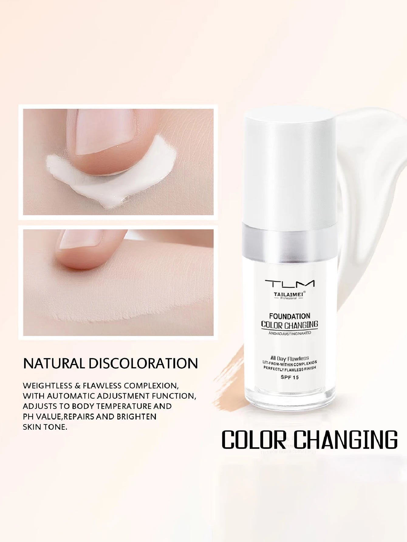 Moisturizing Liquid Foundation – Lightweight, Waterproof & Hydrating Cream Makeup (30ml, SPF)