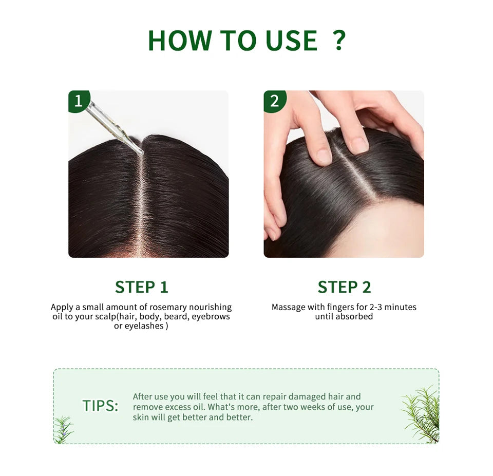 30ml Natural Essential Oils Plant Extract Serum Massage Oil For Hair Skin Body Relax Black Seed Oil Rosemary Oil 1 Bottle