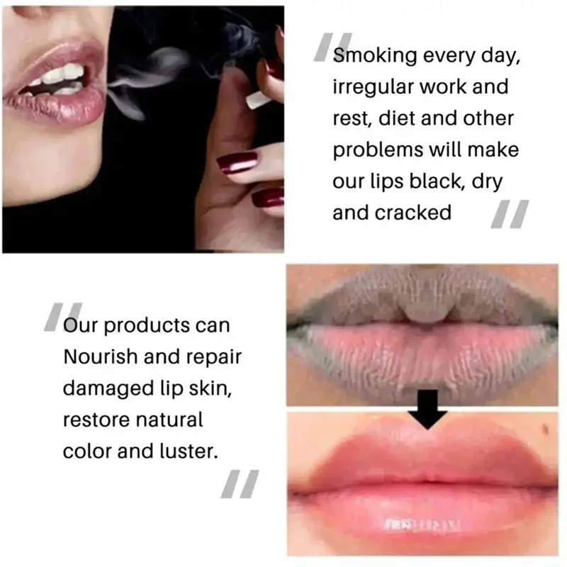 Remove Dark Lip Balm Lightening Melanin Mask Gloss Exfoliating Lip Pink Treatment Reduce Lip Lines Improve Dryness Moisturizing