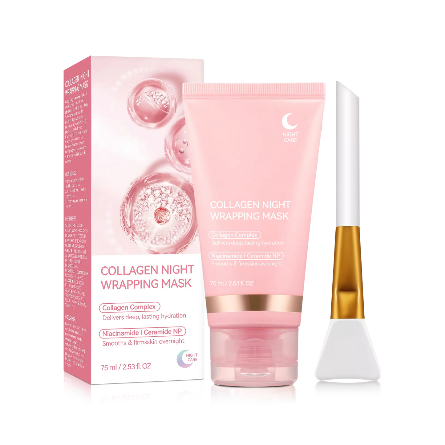 Collagen Night Wrapping MaskReduces Sagging & Dullness Hydrolyzed  Elasticity Hydration Skin Care for All Skin Types
