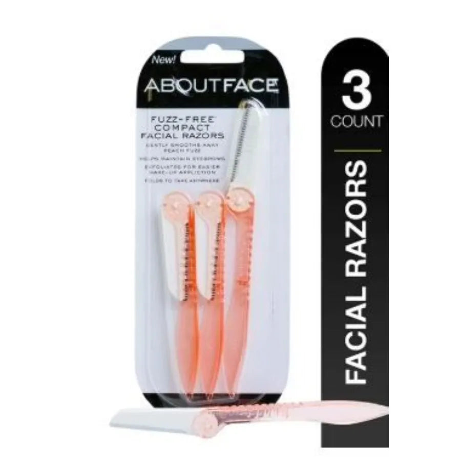 About Face FuzzFree Folding Facial Razors 3 Beauty Groomers