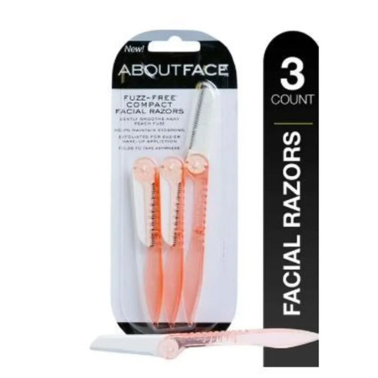 About Face FuzzFree Folding Facial Razors 3 Beauty Groomers
