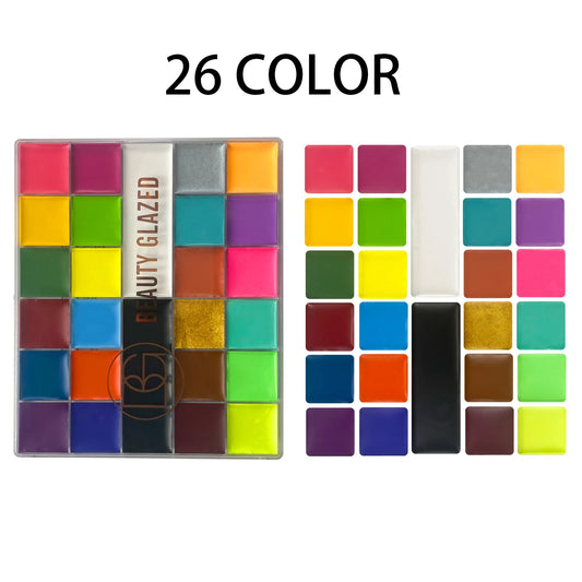 Halloween Face&Body Paint Tray,Rainbow Colorful Oil-Soluble Face Makeup Painting Palette for Festivals,Parties&Butterfly Makeup