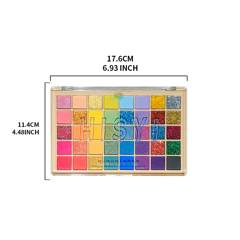 Halloween 40-Color Eyeshadow Palette – Rainbow, Glitter, Pearl & Matte Shades | Waterproof & Long-Wear