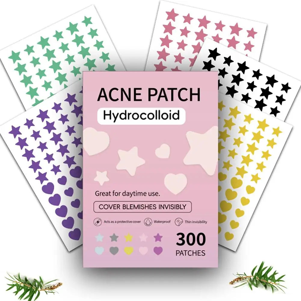 Acne Dot Patches Anti-allergy Sticker Star/Heart Shaped Acne Cover Patch Invisible Healing Acne Treatment Pimple Remover