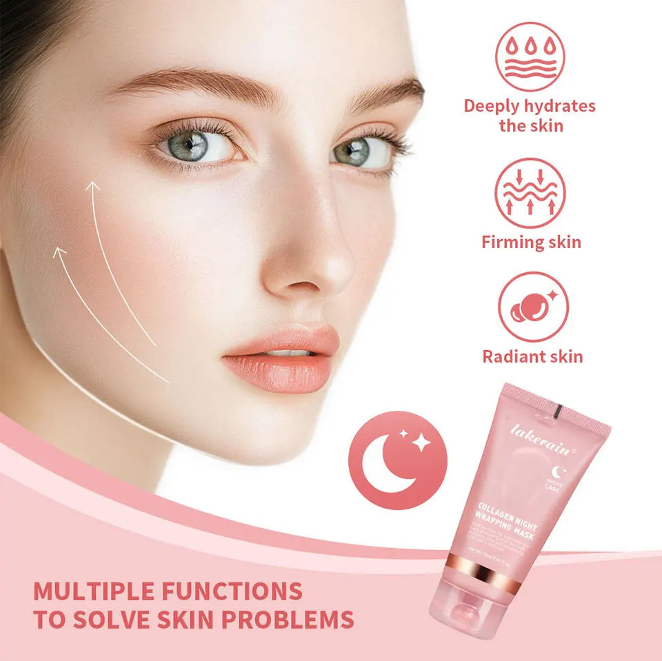 Collagen Peel-off Mask Moisturizing Deep Cleansing Anti Wrinkle Face Skin Care Masks Hydrating Overnight Collagen Mask Cream.