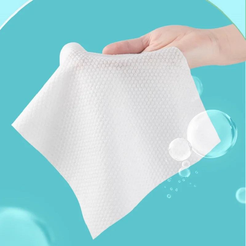 100PCS Disposable Cotton Face Towels | Thick Soft Cleansing Wipes for Makeup Removal & Skincare
