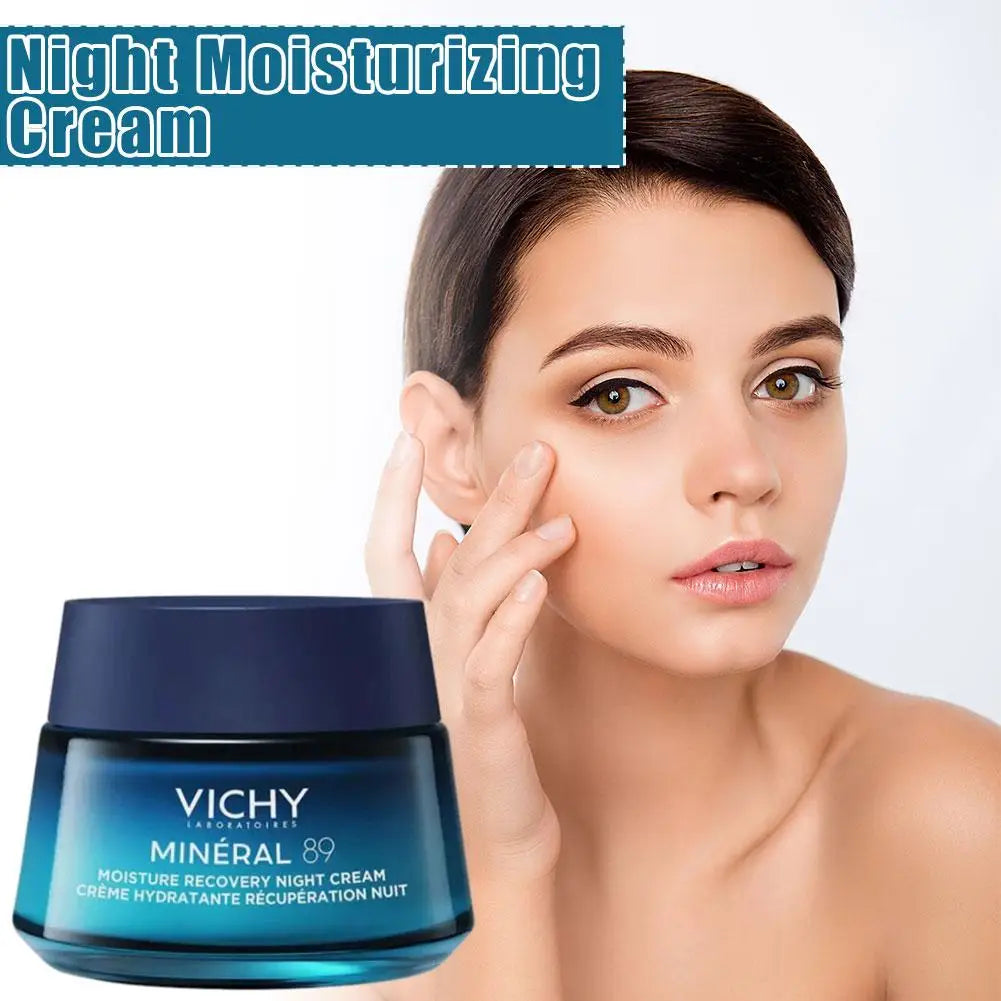Korea Vichy Face Cream Pure Hyaluronic Acid Mineral Deep Hydration Anti-Wrinkle Anti-Aging Repair Smoothing Night Skin Care