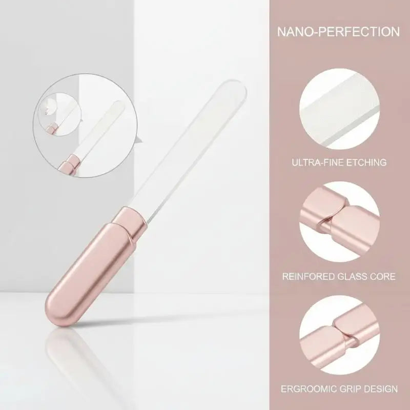 Glass Nail File With Case Crystal Diamond Salon Best Beauty Nail Buffer For Natural And Acrylic Nail